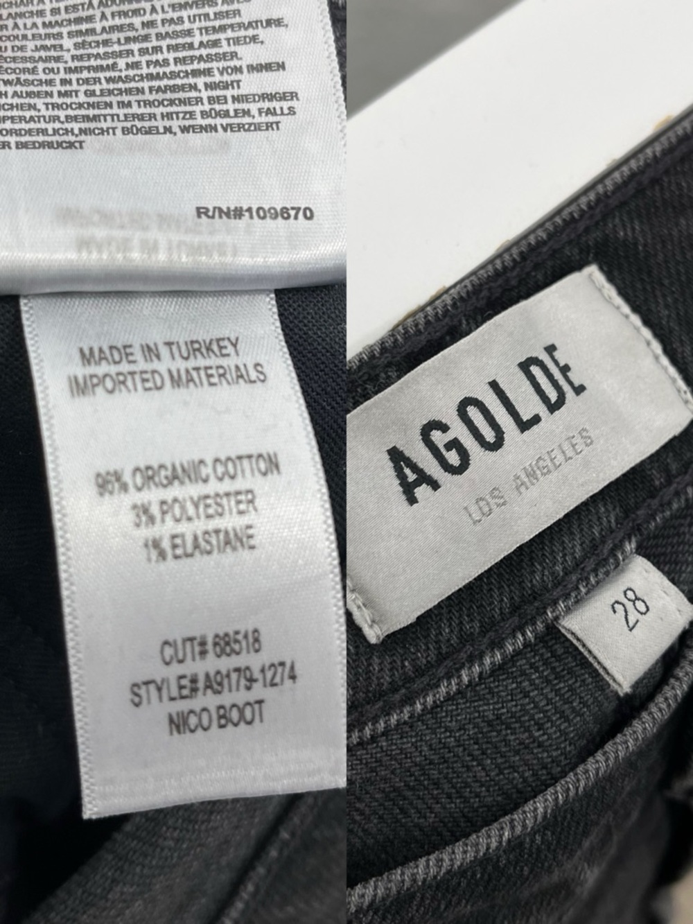 AGOLDE NWOT Nico High Rise Slim Boot Jeans in Hotline size 28 - Picture 9 of 9